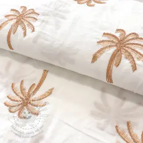 Pamutvászon VOILE EMBROIDERY Palm naturals