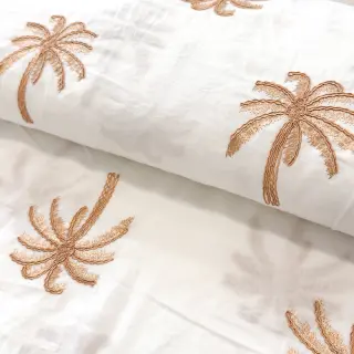 Pamutvászon VOILE EMBROIDERY Palm naturals
