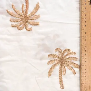 Pamutvászon VOILE EMBROIDERY Palm naturals