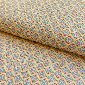 Pamutvászon DOBBY Aztec digital print