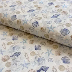 Pamutvászon DOBBY Shells digital print