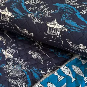 Pamutvászon QUILT DOUBLE SIDED Square design B
