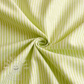 Lenvászon pamuttal Stripe lime
