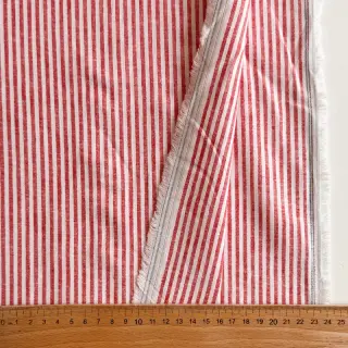 Lenvászon pamuttal Stripe red