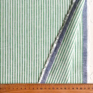 Lenvászon pamuttal Stripe dark green