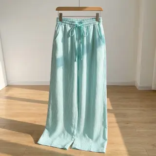 Lenvászon pamuttal Stripe mint