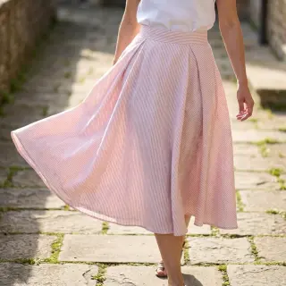 Lenvászon pamuttal Stripe rose