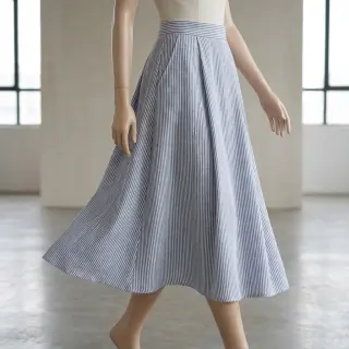 Lenvászon pamuttal Stripe jeans