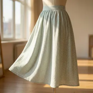 Lenvászon pamuttal Stripe pastel green
