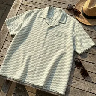 Lenvászon pamuttal Stripe green