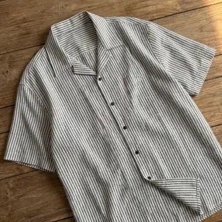 Lenvászon pamuttal Stripe black