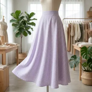 Lenvászon pamuttal Stripe purple