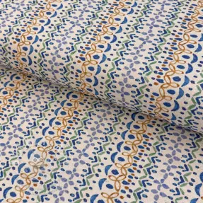 Dekorációs anyag Linenlook Blue pattern digital print