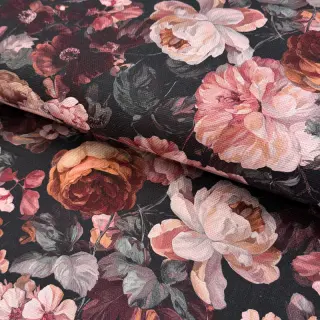 Dekorációs anyag SLUB Bouquet burgundy digital print