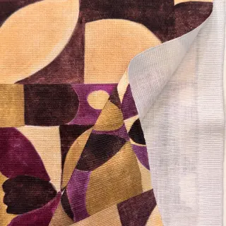 Dekorációs anyag SLUB Abstract flowie aubergine digital print
