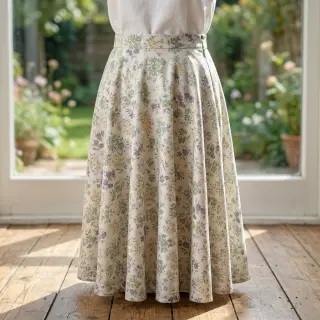 Lyocell lennel és selyemmel Retro Flowers design D