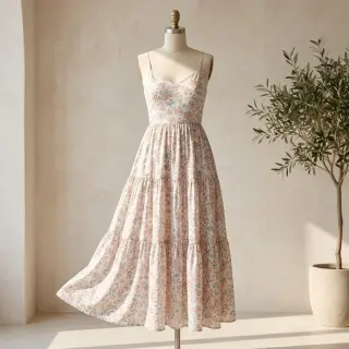 Lyocell lennel és selyemmel Retro Flowers design E