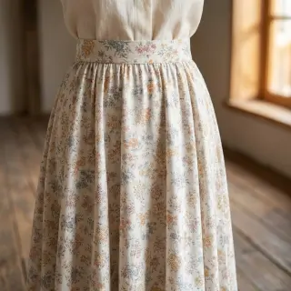 Lyocell lennel és selyemmel Retro Flowers design E