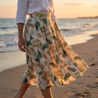 Lyocell lennel és selyemmel Retro Flowers design A