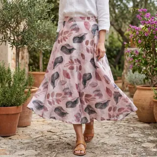 Lyocell lennel és selyemmel Retro Flowers design B