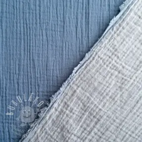 Dupla géz/muszlin DOUBLE FACE cloud blue