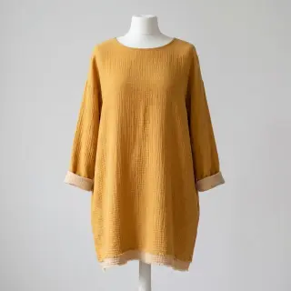 Dupla géz/muszlin DOUBLE FACE old yellow