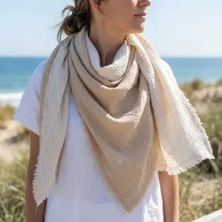Dupla géz/muszlin DOUBLE FACE sand