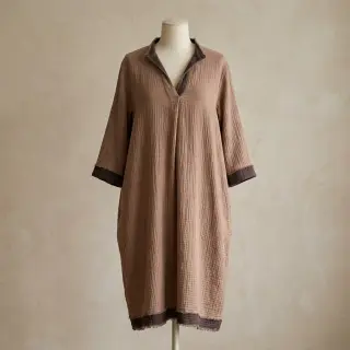Dupla géz/muszlin DOUBLE FACE mocha