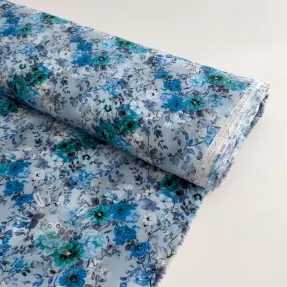 Viszkóz RAYON POPLIN Flower sea design D