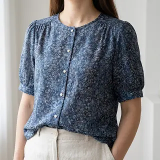 Viszkóz RAYON POPLIN White flowers design C