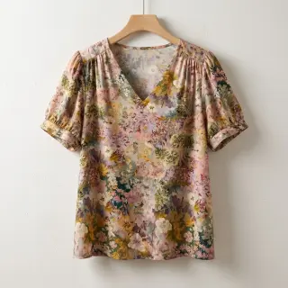 Viszkóz RAYON POPLIN Blossoms design B
