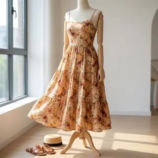 Viszkóz RAYON POPLIN Flower sea design E
