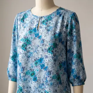 Viszkóz RAYON POPLIN Flower sea design D