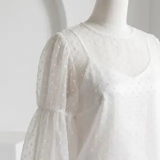 Tüll TÜTÜ DOTS off white
