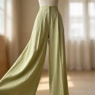 Viszkóz lenvászonnal WASHED light lime