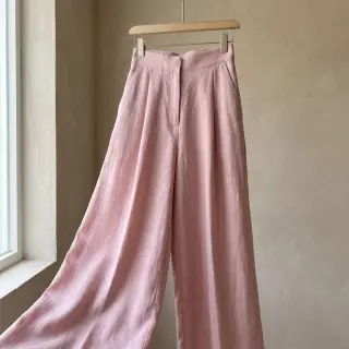 Viszkóz lenvászonnal WASHED old rose