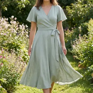 Viszkóz lenvászonnal WASHED mint