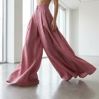 Viszkóz lenvászonnal WASHED old pink