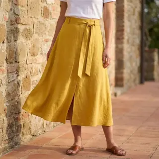 Viszkóz lenvászonnal WASHED ochre
