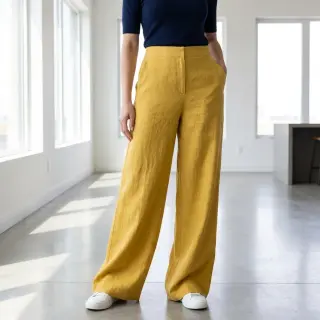 Viszkóz lenvászonnal WASHED ochre
