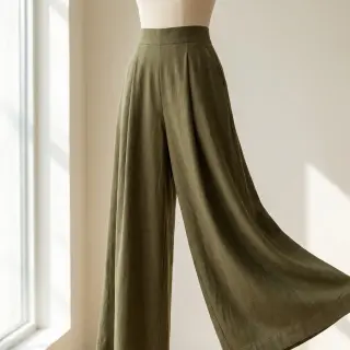 Viszkóz lenvászonnal WASHED olive