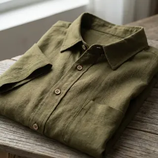 Viszkóz lenvászonnal WASHED olive