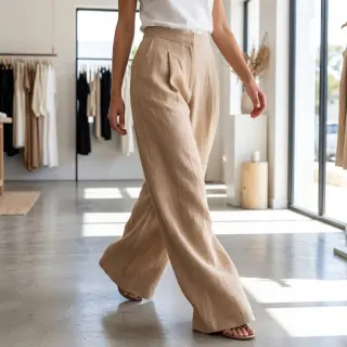 Viszkóz lenvászonnal WASHED beige