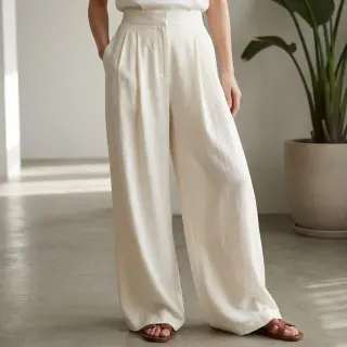 Viszkóz lenvászonnal WASHED ecru