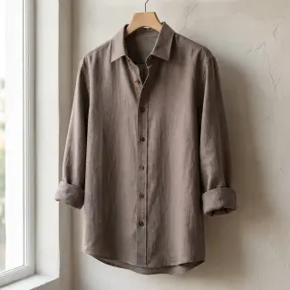 Viszkóz lenvászonnal WASHED taupe