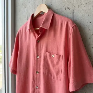 Viszkóz lenvászonnal WASHED coral