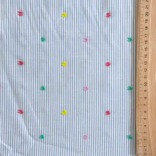 Pamutvászon DOBBY Stripe and dotty blue