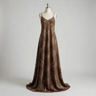 Viszkóz RADIANCE Skinny brown digital print