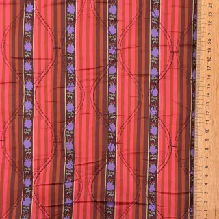 Pamutvászon VOILE STEPPED Paisley flowers brown digital print