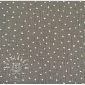 Dupla géz/muszlin Dots grey/white